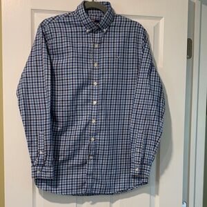 Vineyard Vines Boys XL Blue and White Check Button-Down Shirt